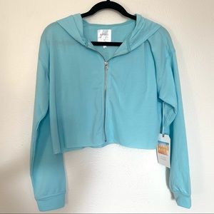 Light Blue Zip Up Sweatshirt